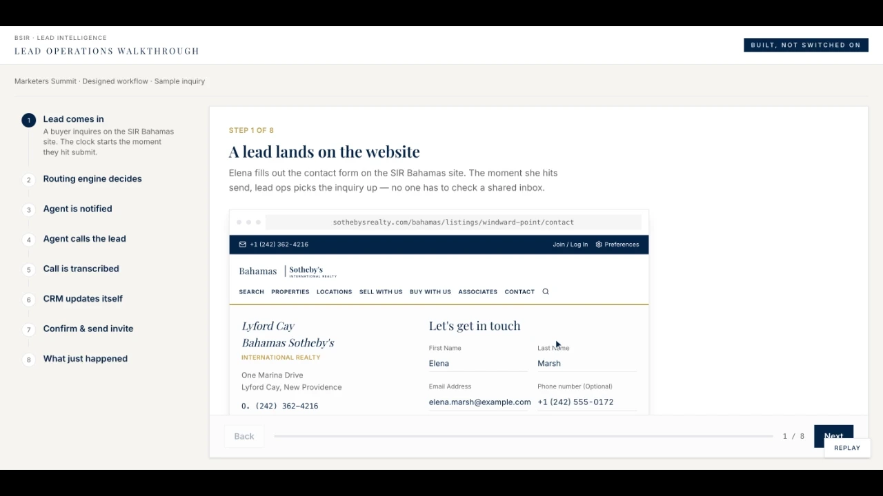 The original BSIR website enquiry screen.